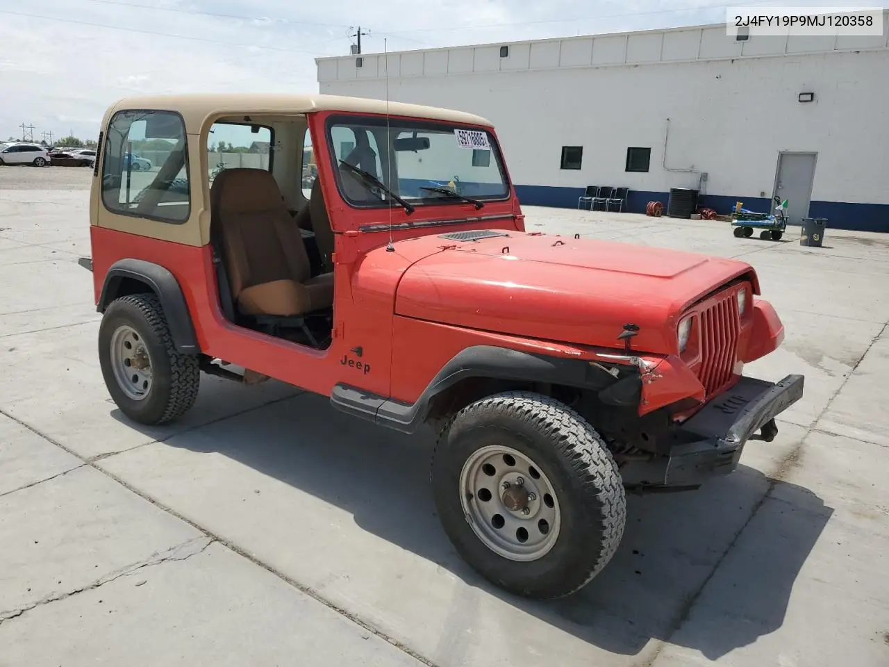 1991 Jeep Wrangler / Yj S VIN: 2J4FY19P9MJ120358 Lot: 59716805