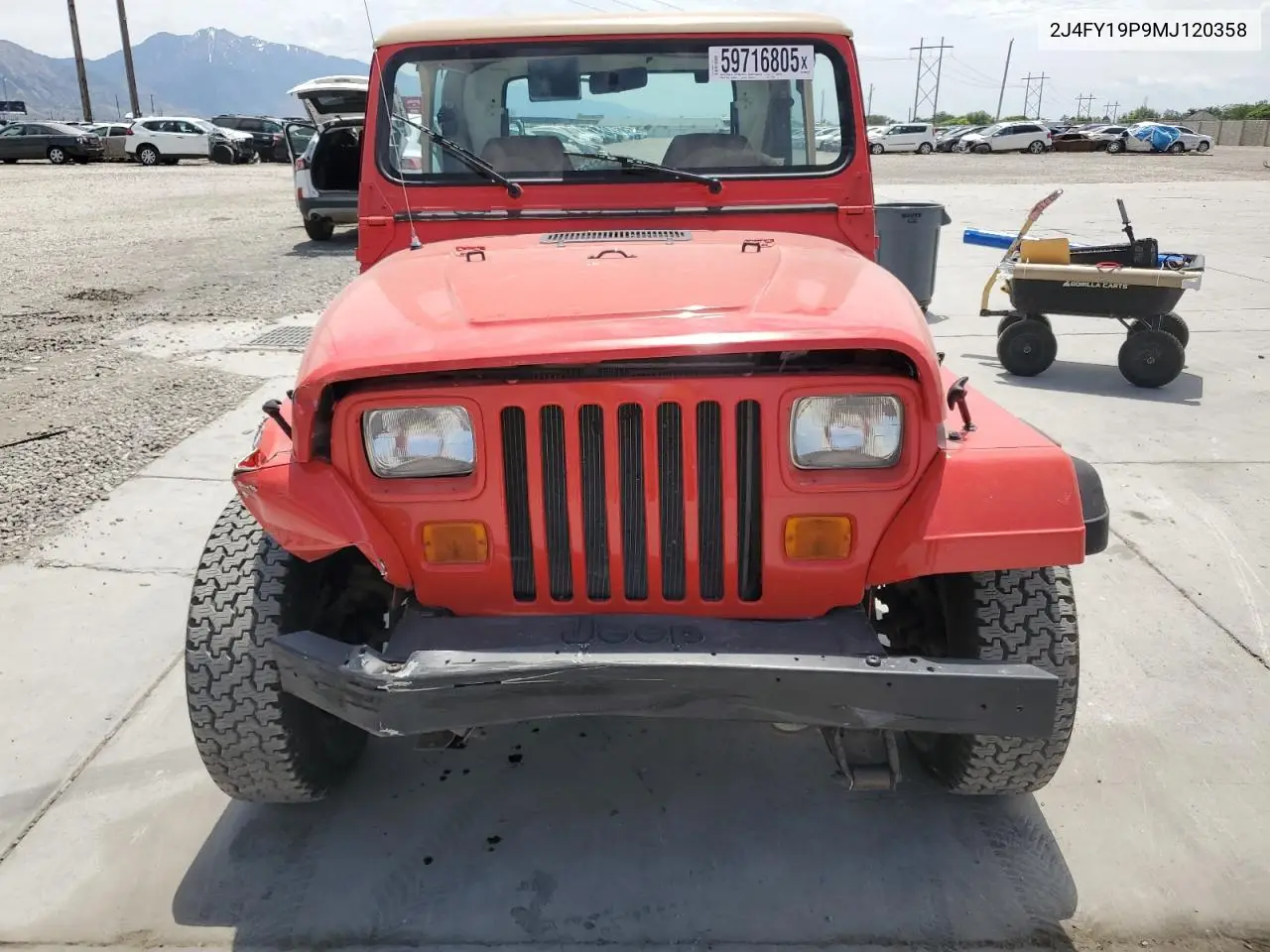 1991 Jeep Wrangler / Yj S VIN: 2J4FY19P9MJ120358 Lot: 59716805