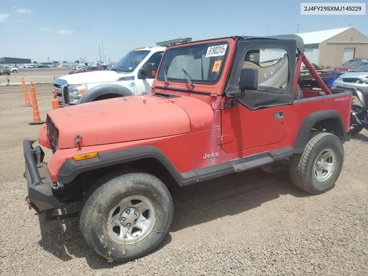1991 Jeep Wrangler / Yj VIN: 2J4FY29SXMJ145229 Lot: 61902315