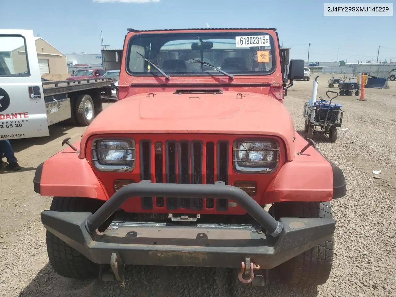 1991 Jeep Wrangler / Yj VIN: 2J4FY29SXMJ145229 Lot: 61902315