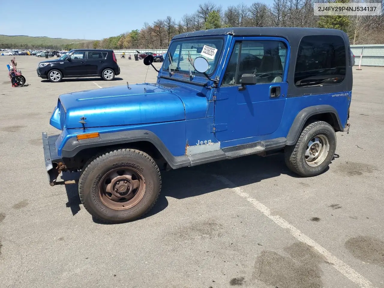 1992 Jeep Wrangler / Yj VIN: 2J4FY29P4NJ534137 Lot: 55268265