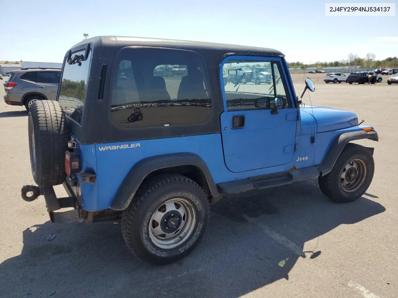 1992 Jeep Wrangler / Yj VIN: 2J4FY29P4NJ534137 Lot: 55268265