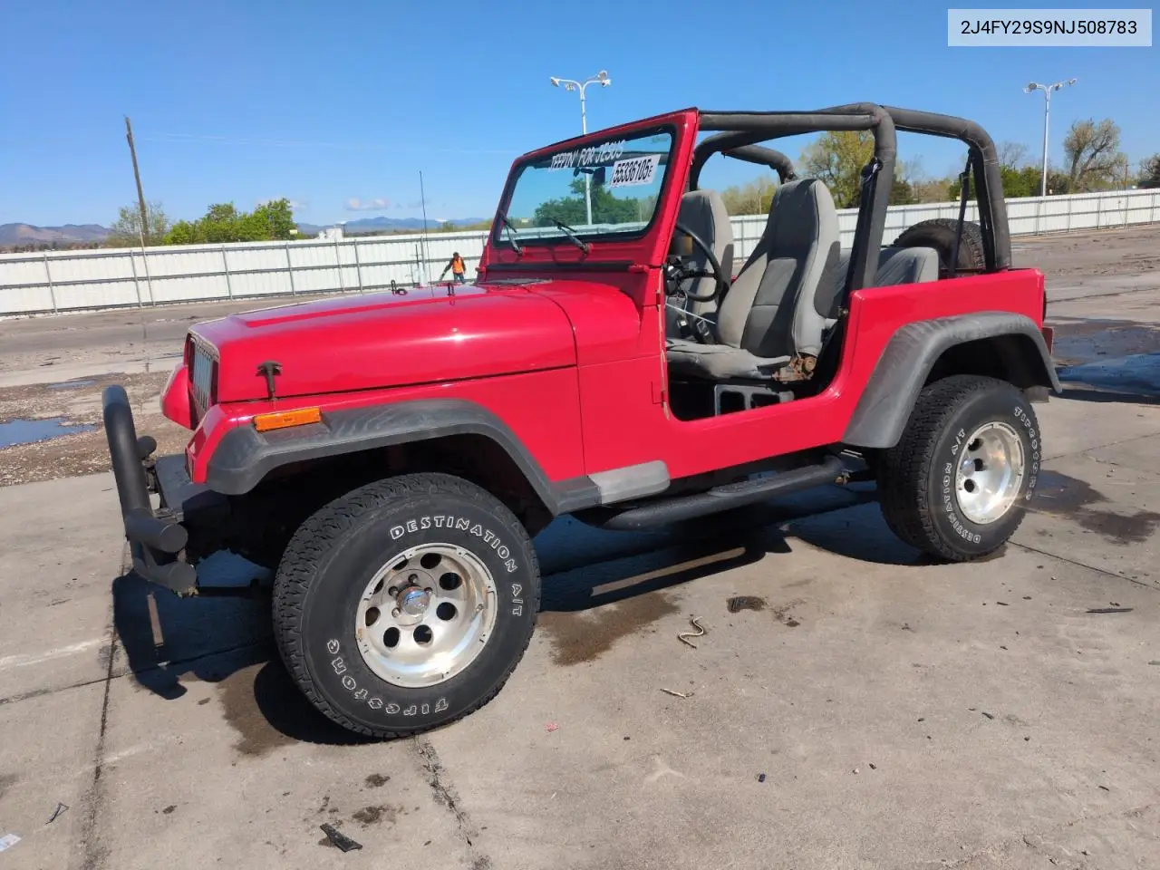 1992 Jeep Wrangler / Yj VIN: 2J4FY29S9NJ508783 Lot: 55336105