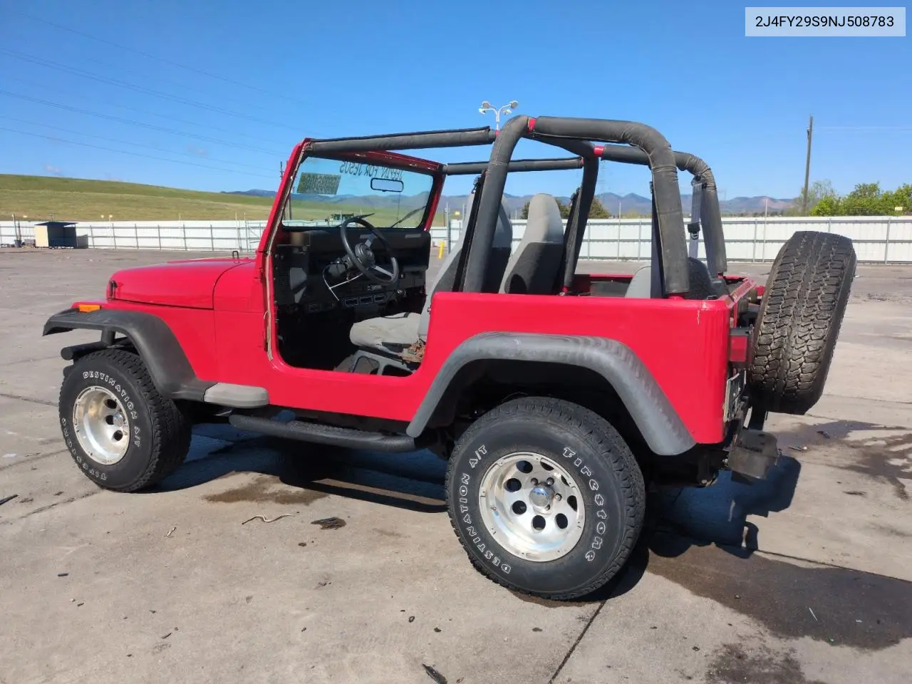 1992 Jeep Wrangler / Yj VIN: 2J4FY29S9NJ508783 Lot: 55336105