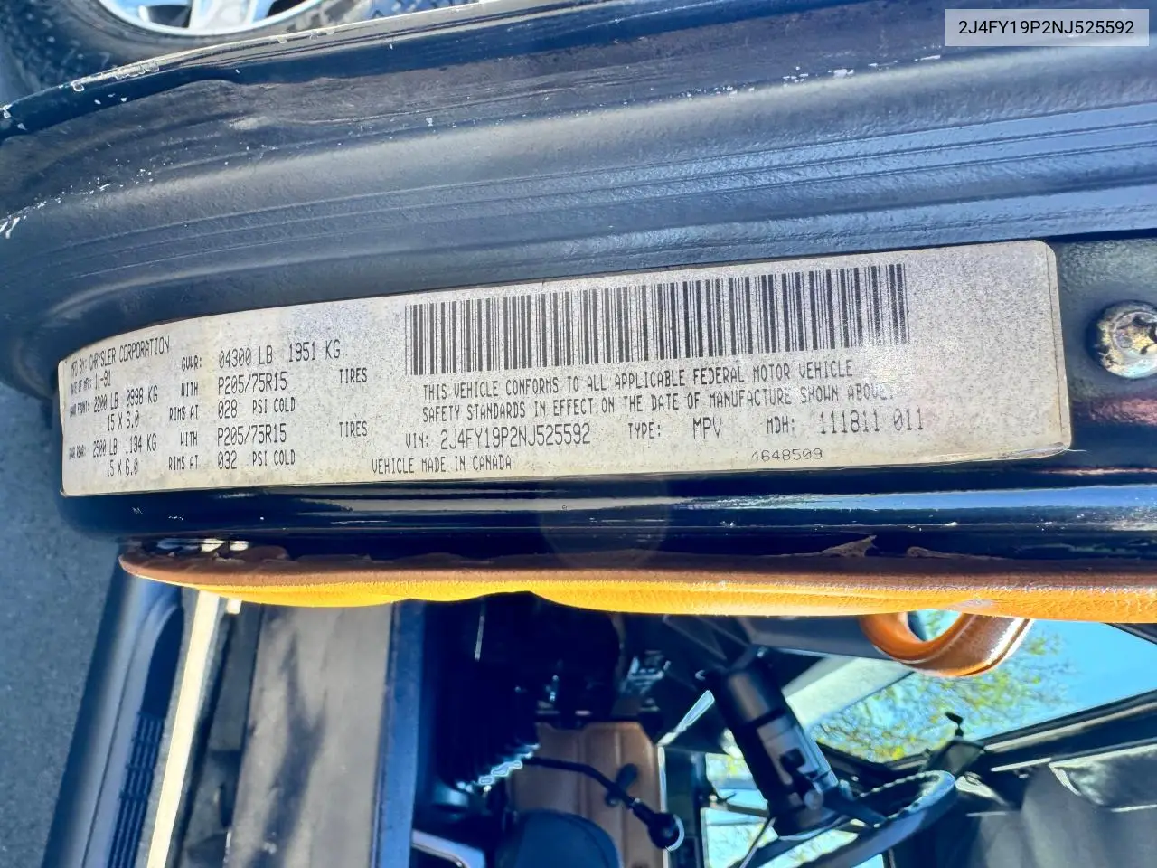 1992 Jeep Wrangler / Yj S VIN: 2J4FY19P2NJ525592 Lot: 56413695