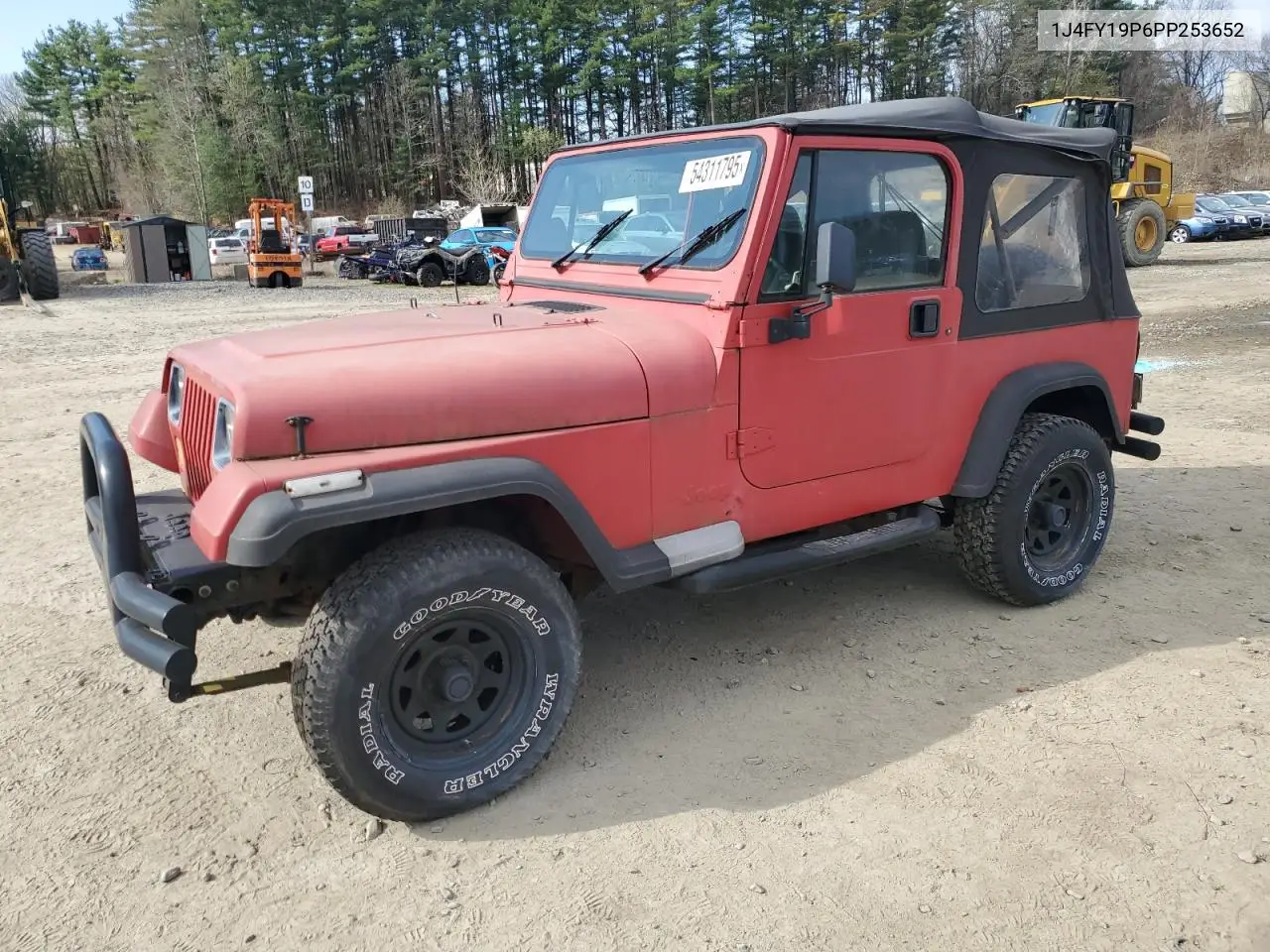 1993 Jeep Wrangler / Yj S VIN: 1J4FY19P6PP253652 Lot: 54311795
