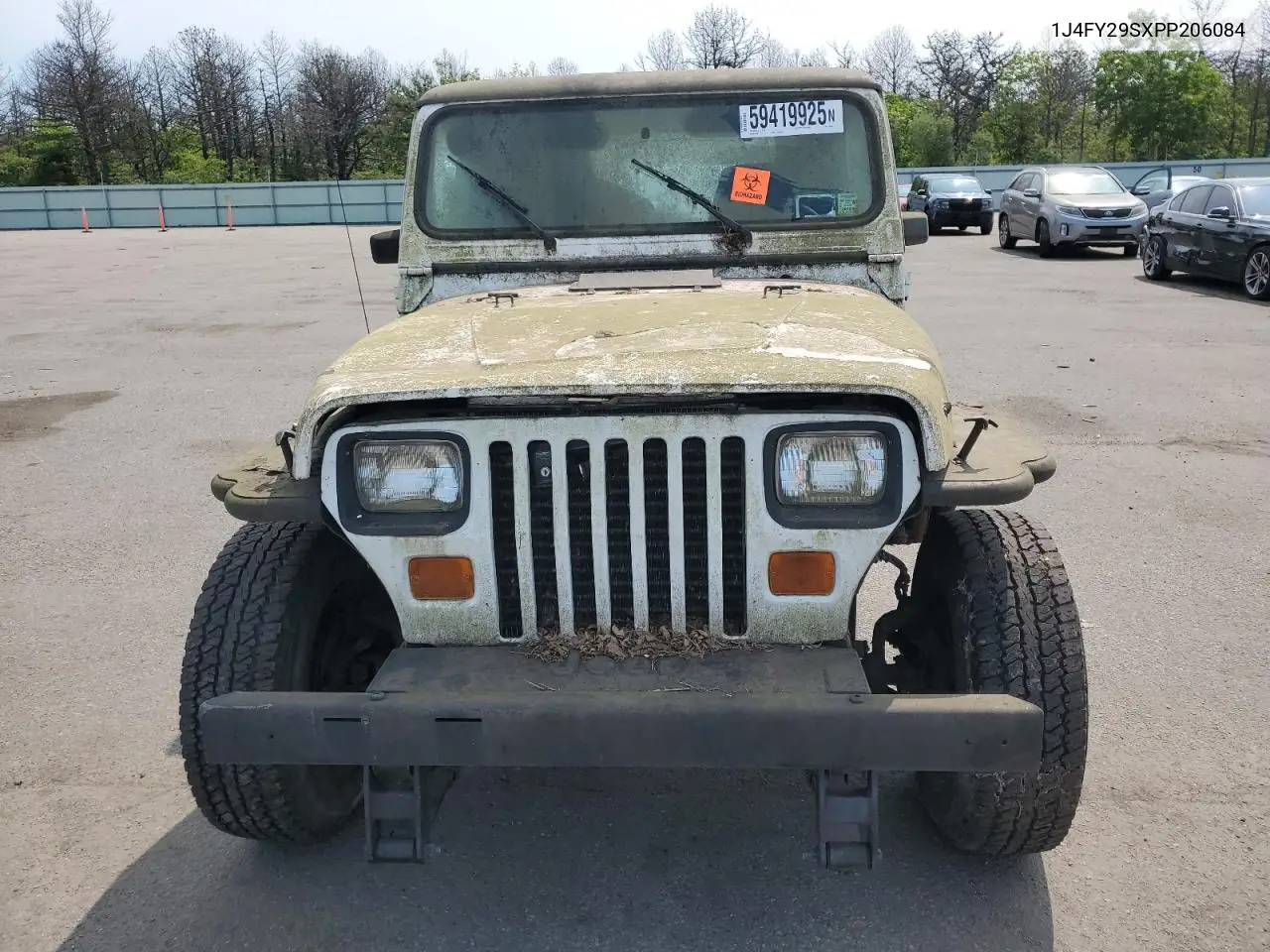 1993 Jeep Wrangler / Yj VIN: 1J4FY29SXPP206084 Lot: 59419925