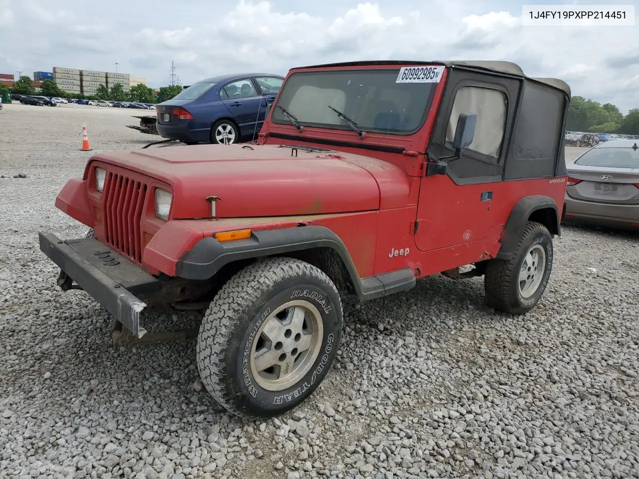 1993 Jeep Wrangler / Yj S VIN: 1J4FY19PXPP214451 Lot: 60992985