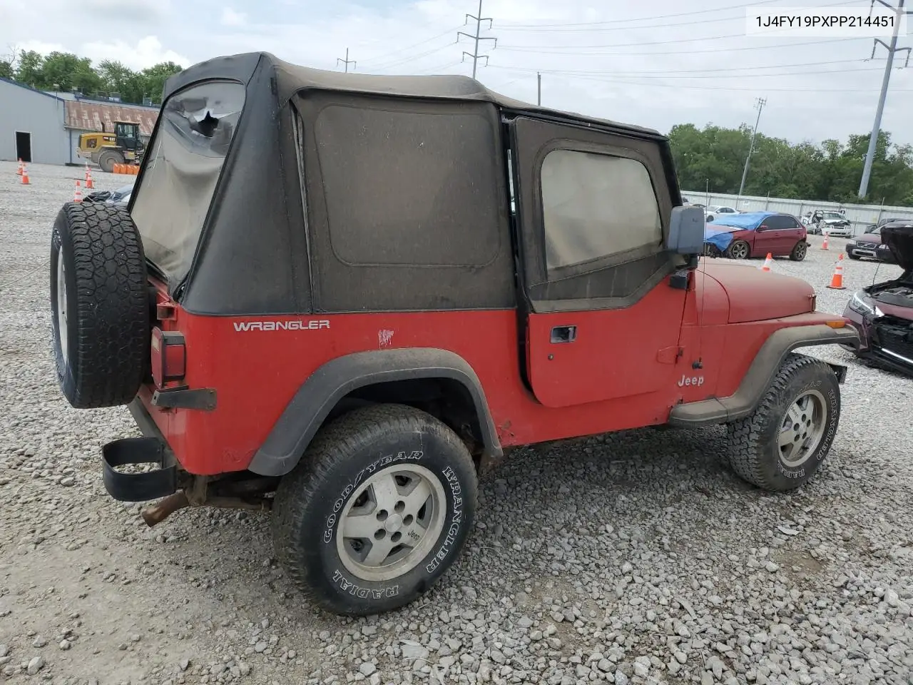 1993 Jeep Wrangler / Yj S VIN: 1J4FY19PXPP214451 Lot: 60992985
