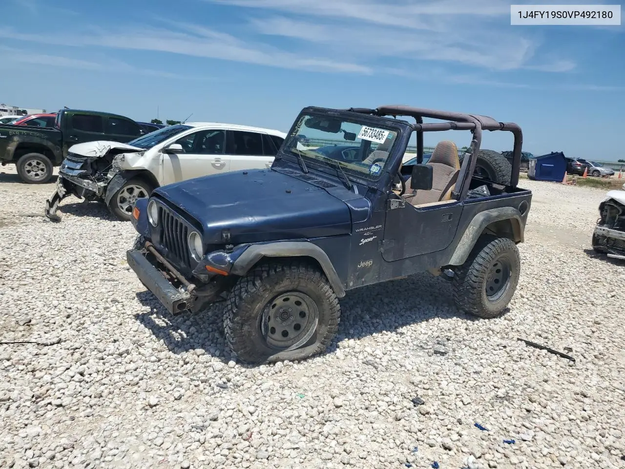 1997 Jeep Wrangler / Tj Sport VIN: 1J4FY19S0VP492180 Lot: 56733485