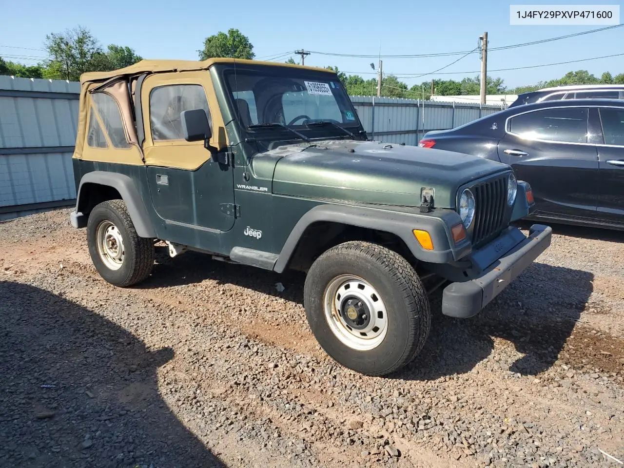 1997 Jeep Wrangler / Tj Se VIN: 1J4FY29PXVP471600 Lot: 61896855