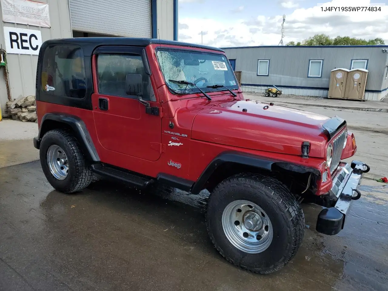 1998 Jeep Wrangler / Tj Sport VIN: 1J4FY19S5WP774834 Lot: 56276005