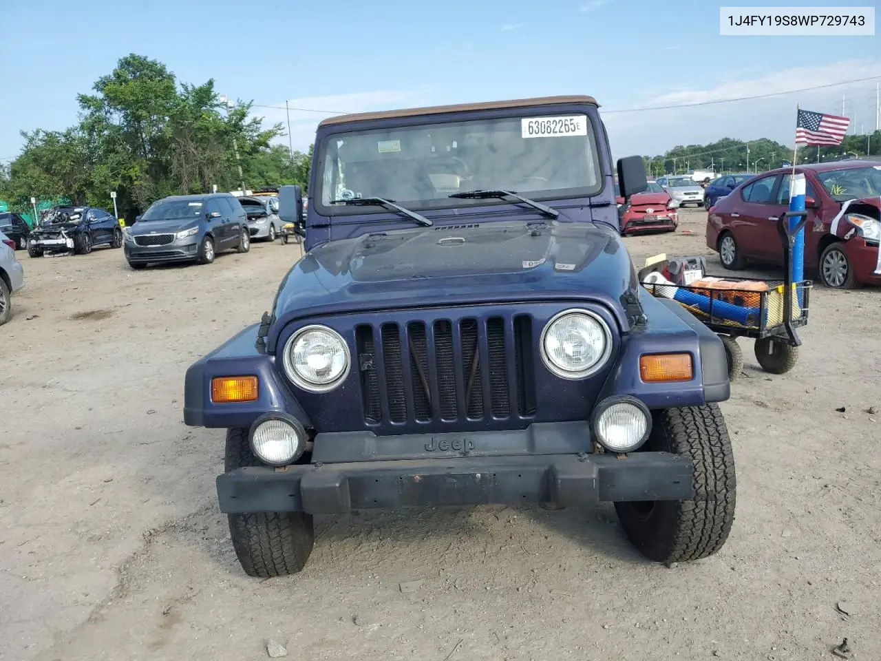 1998 Jeep Wrangler / Tj Sport VIN: 1J4FY19S8WP729743 Lot: 63082265