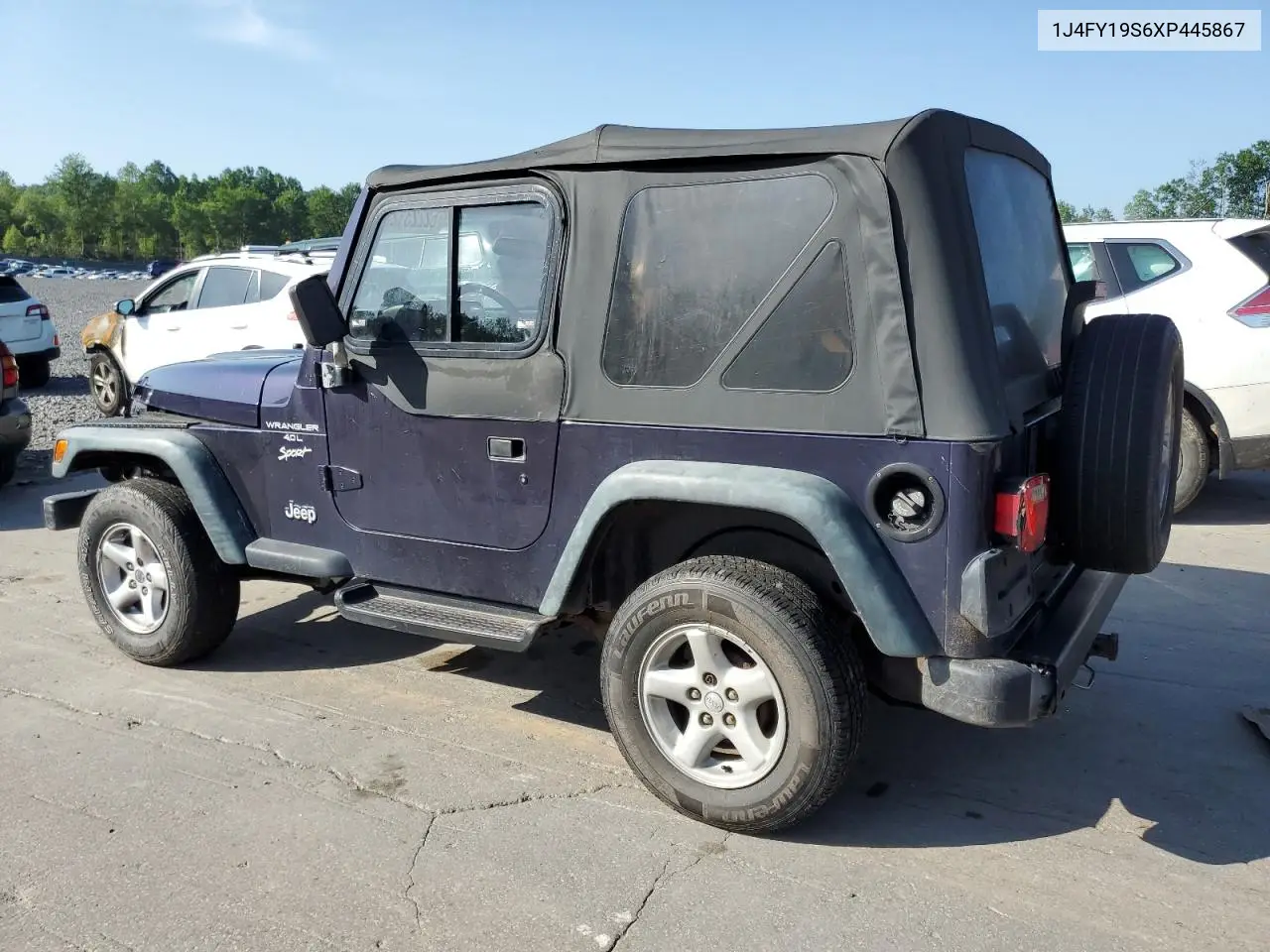 1999 Jeep Wrangler / Tj Sport VIN: 1J4FY19S6XP445867 Lot: 62223125