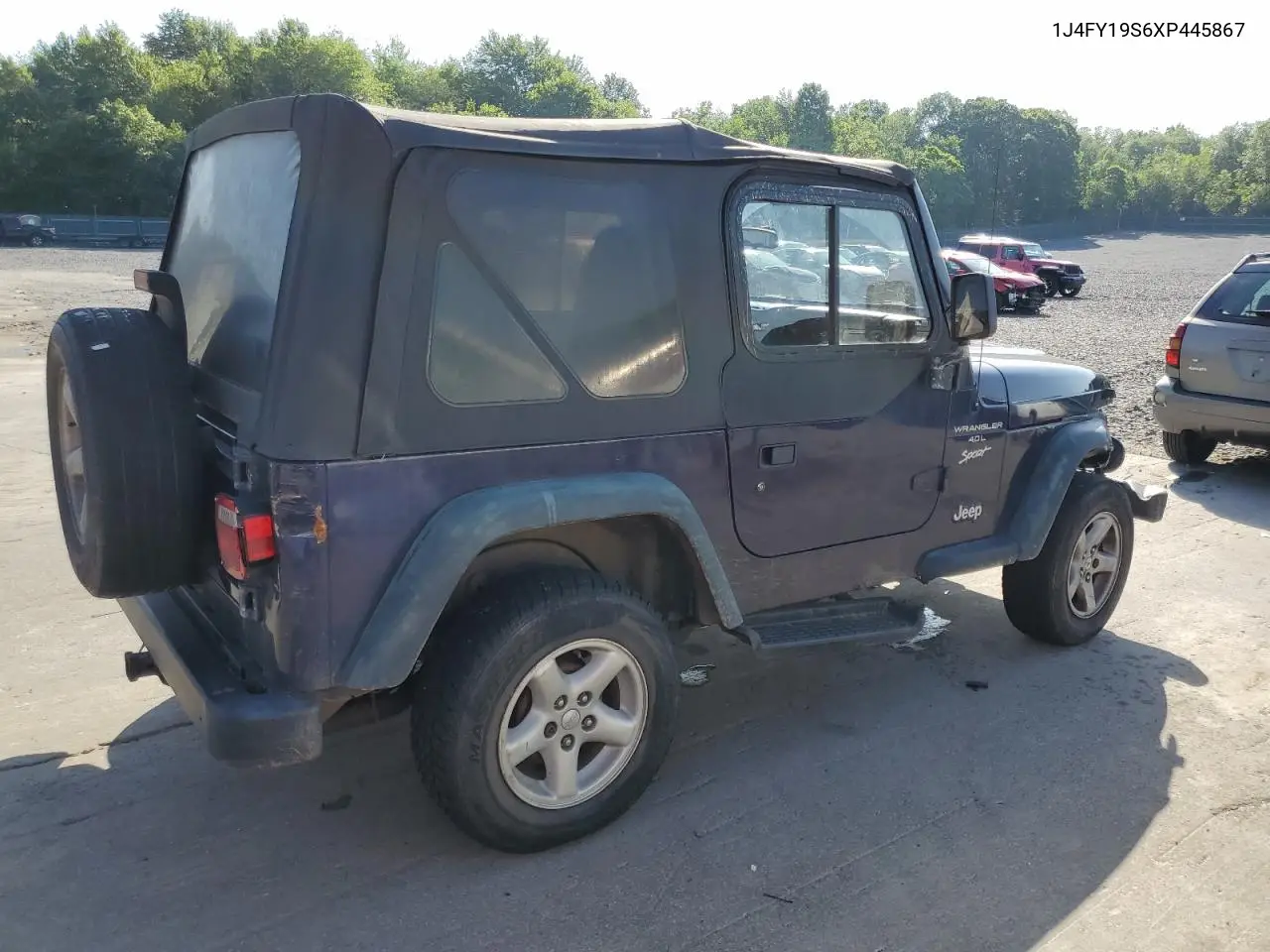 1999 Jeep Wrangler / Tj Sport VIN: 1J4FY19S6XP445867 Lot: 62223125
