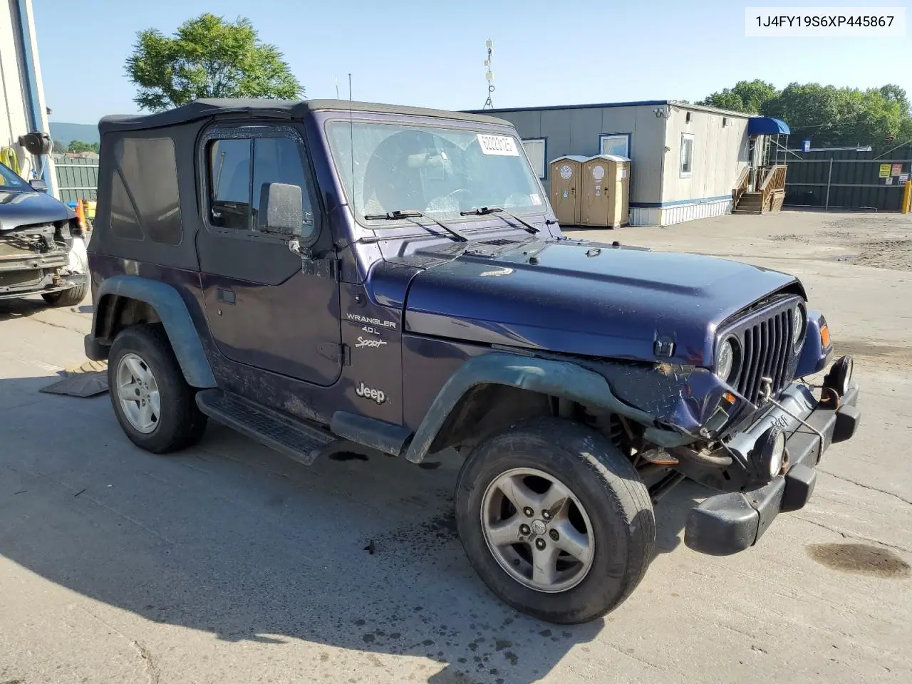 1999 Jeep Wrangler / Tj Sport VIN: 1J4FY19S6XP445867 Lot: 62223125