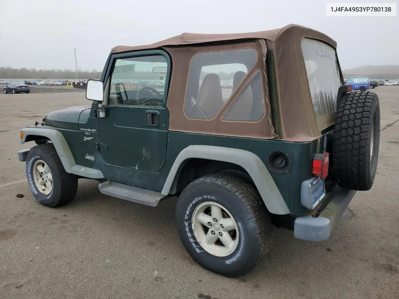 2000 Jeep Wrangler / Tj Sport VIN: 1J4FA49S3YP780138 Lot: 49536125