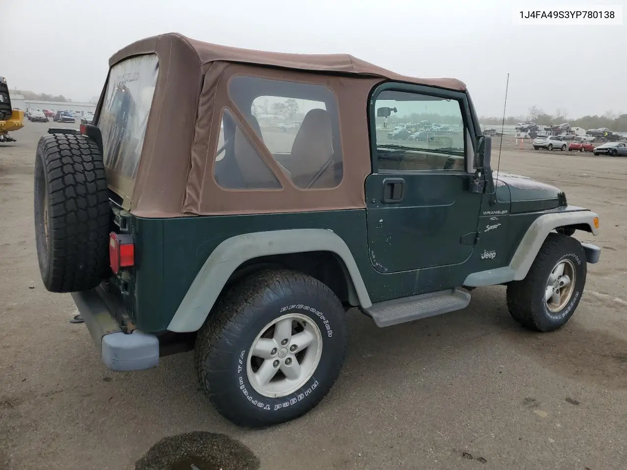2000 Jeep Wrangler / Tj Sport VIN: 1J4FA49S3YP780138 Lot: 49536125