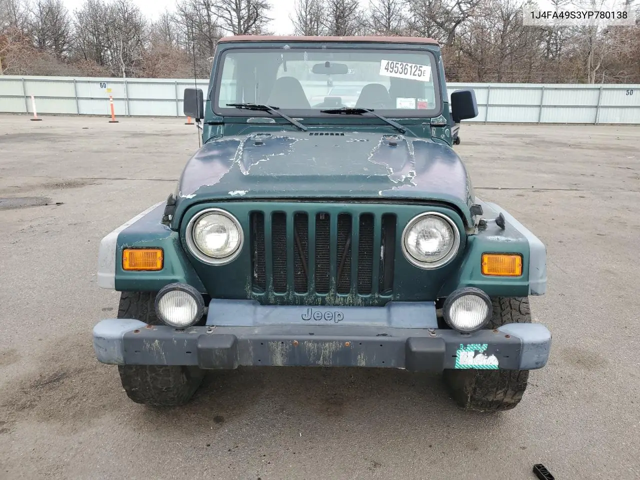 2000 Jeep Wrangler / Tj Sport VIN: 1J4FA49S3YP780138 Lot: 49536125