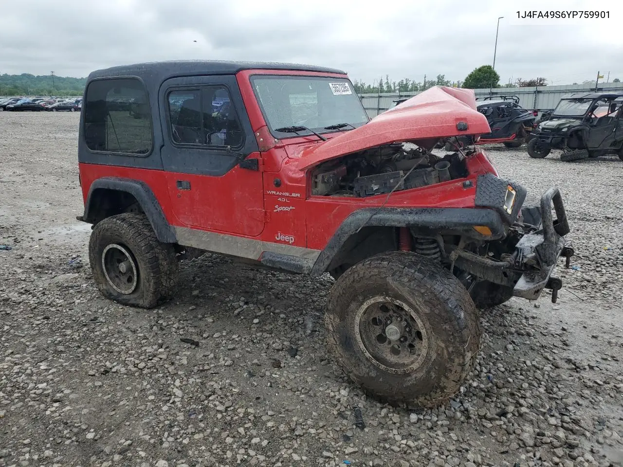 2000 Jeep Wrangler / Tj Sport VIN: 1J4FA49S6YP759901 Lot: 56572395