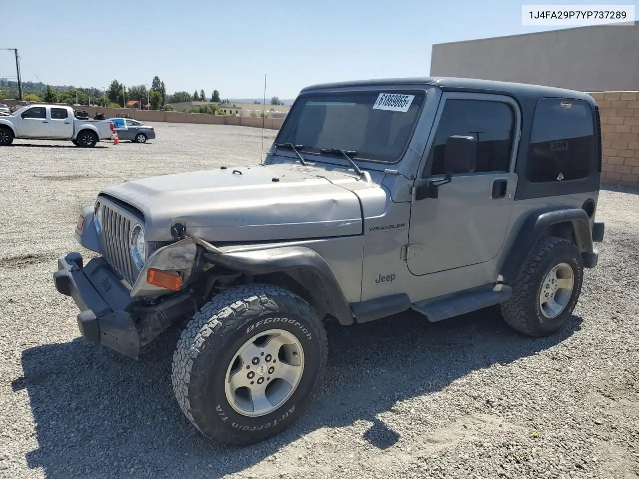 2000 Jeep Wrangler / Tj Se VIN: 1J4FA29P7YP737289 Lot: 61869865