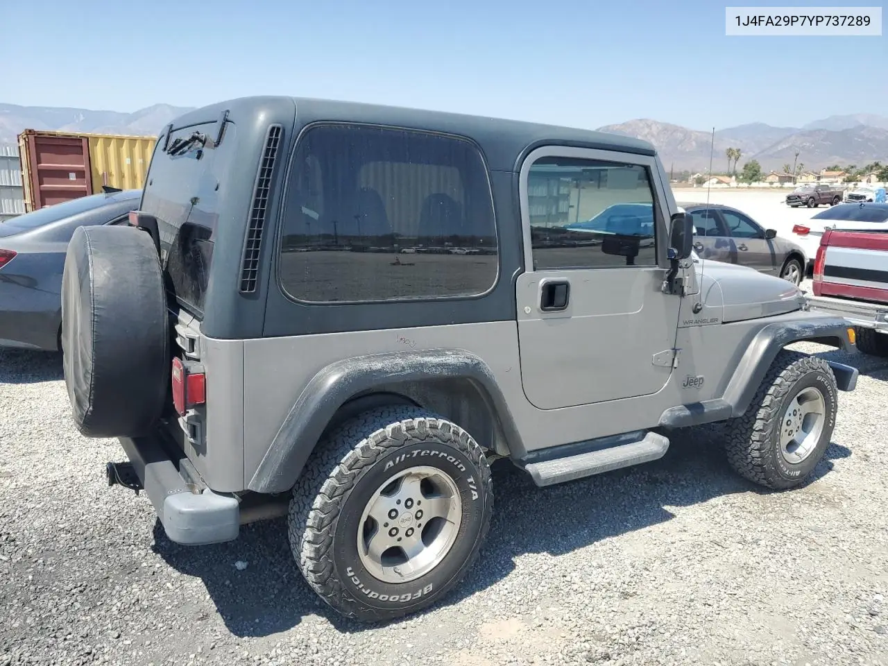 2000 Jeep Wrangler / Tj Se VIN: 1J4FA29P7YP737289 Lot: 61869865