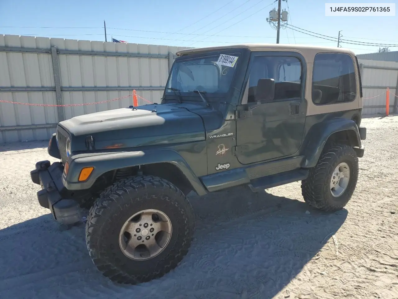 2002 Jeep Wrangler / Tj Sahara VIN: 1J4FA59S02P761365 Lot: 81899144