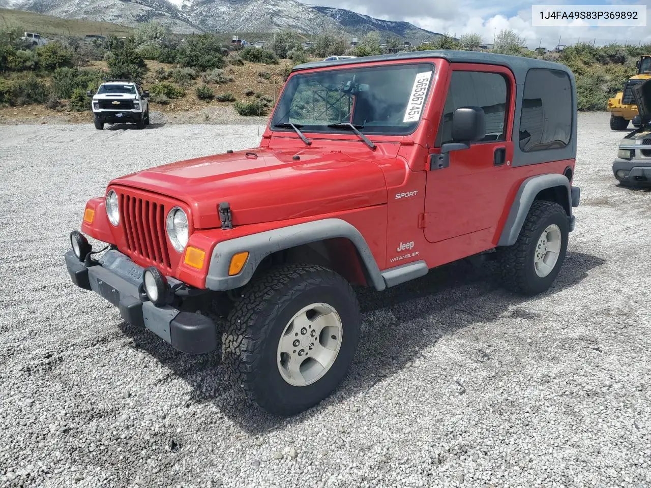 2003 Jeep Wrangler / Tj Sport VIN: 1J4FA49S83P369892 Lot: 56536745