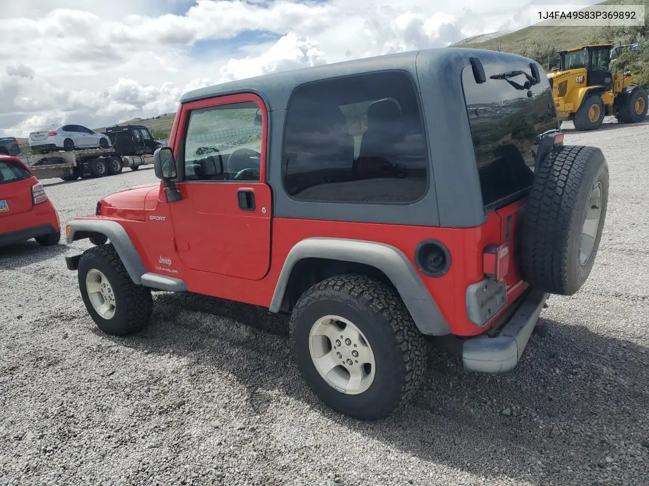 2003 Jeep Wrangler / Tj Sport VIN: 1J4FA49S83P369892 Lot: 56536745