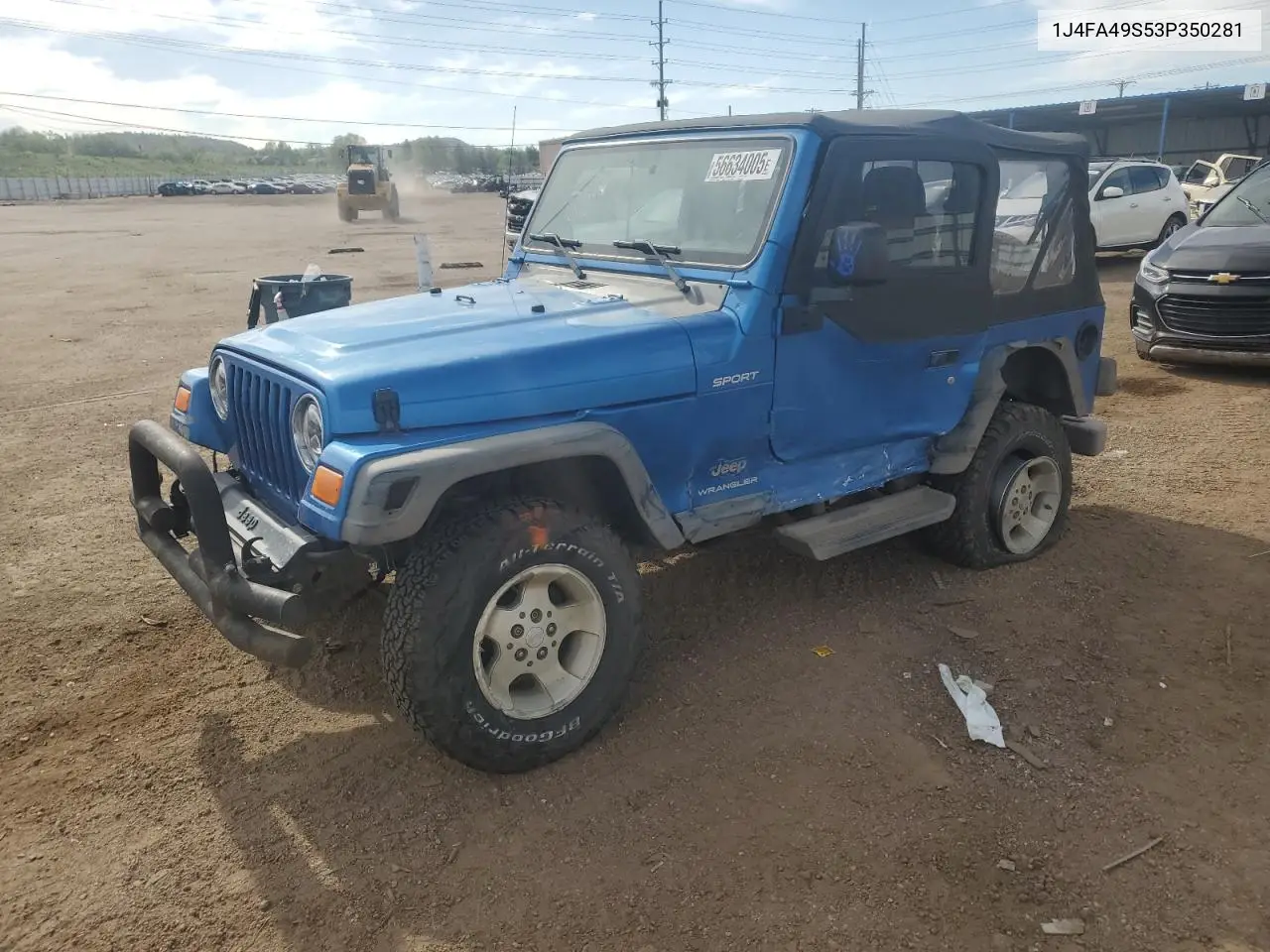 2003 Jeep Wrangler / Tj Sport VIN: 1J4FA49S53P350281 Lot: 56634005