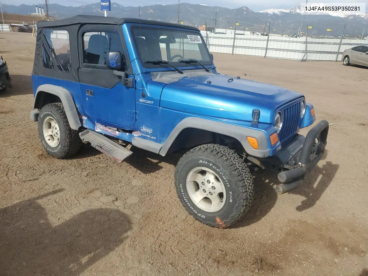 2003 Jeep Wrangler / Tj Sport VIN: 1J4FA49S53P350281 Lot: 56634005