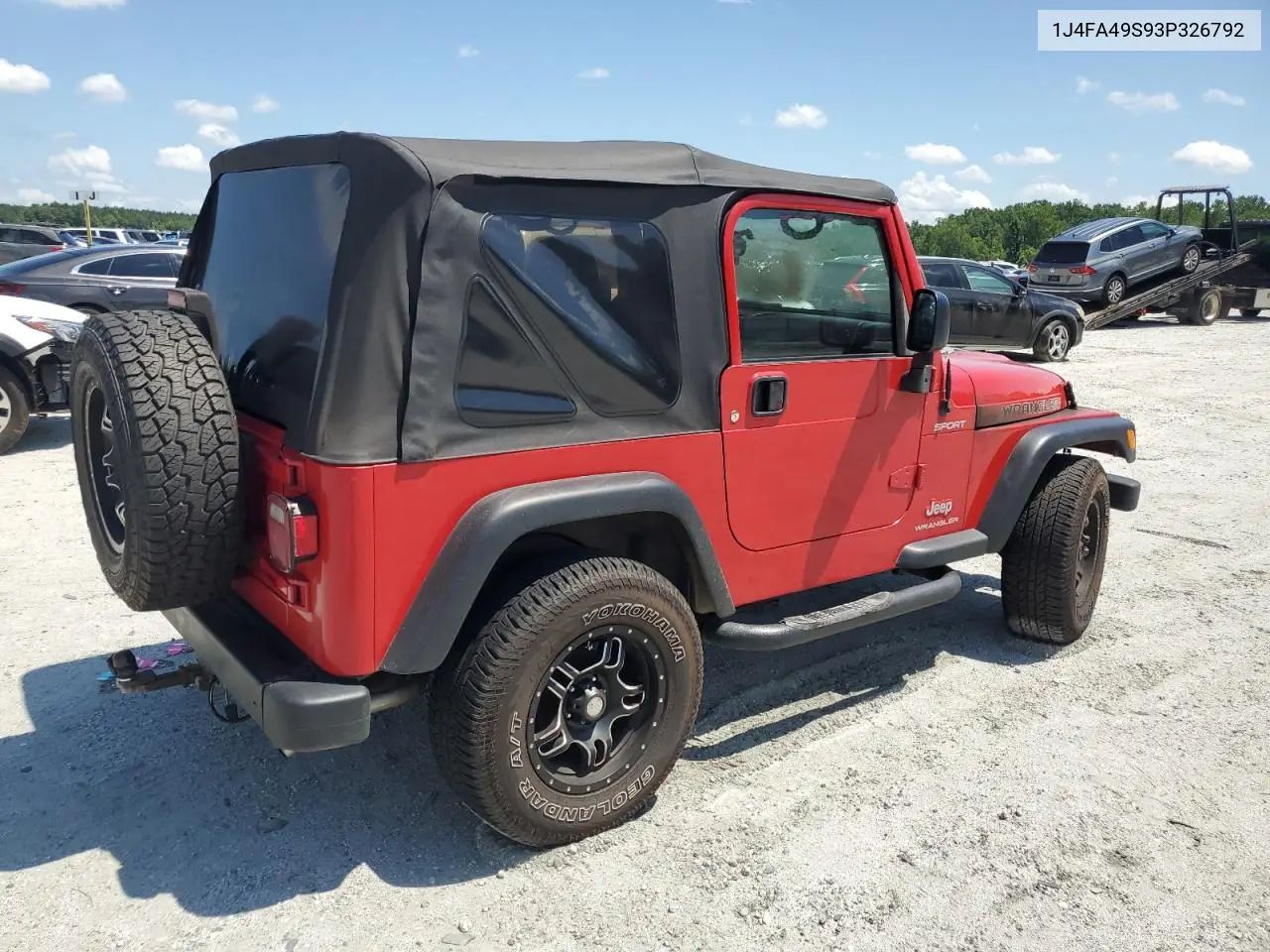 2003 Jeep Wrangler / Tj Sport VIN: 1J4FA49S93P326792 Lot: 61358545