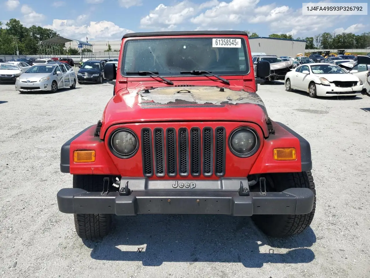 2003 Jeep Wrangler / Tj Sport VIN: 1J4FA49S93P326792 Lot: 61358545