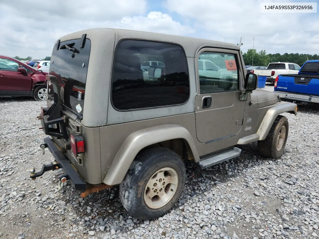 2003 Jeep Wrangler / Tj Sahara VIN: 1J4FA59S53P326956 Lot: 62502585