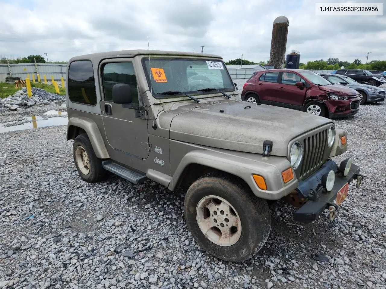 2003 Jeep Wrangler / Tj Sahara VIN: 1J4FA59S53P326956 Lot: 62502585