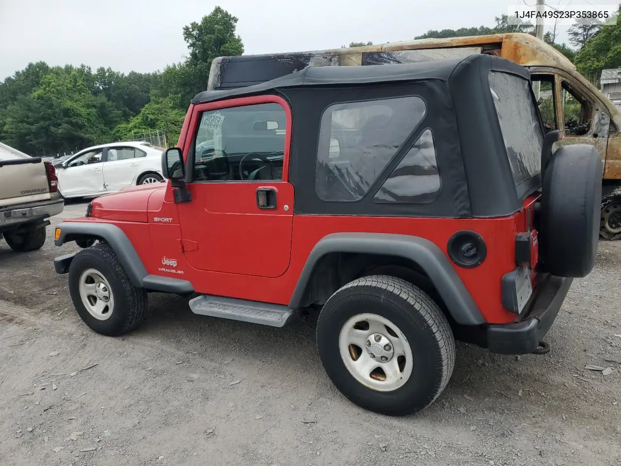 2003 Jeep Wrangler / Tj Sport VIN: 1J4FA49S23P353865 Lot: 62525715