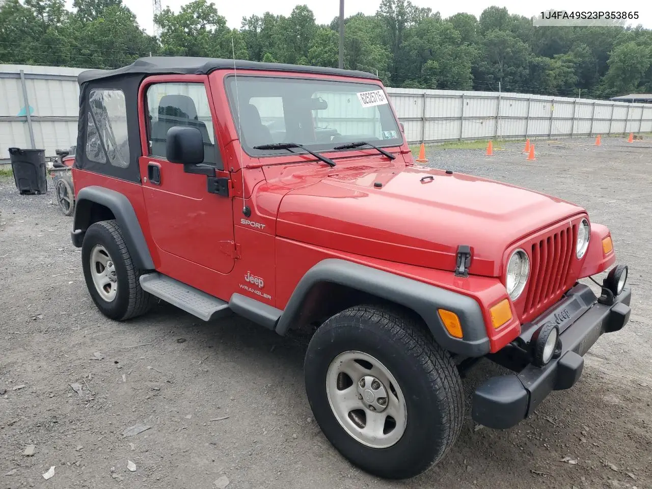 2003 Jeep Wrangler / Tj Sport VIN: 1J4FA49S23P353865 Lot: 62525715