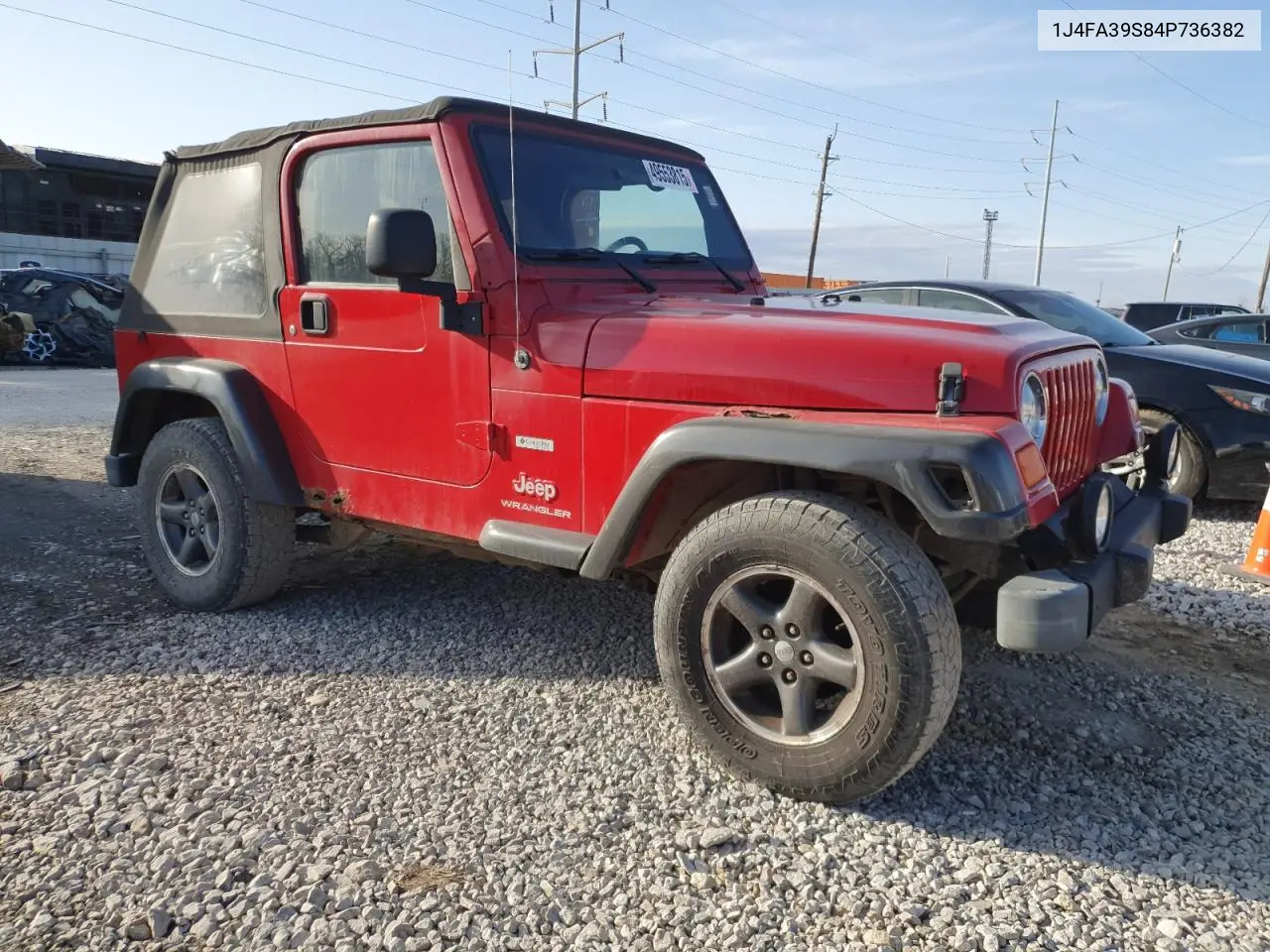 2004 Jeep Wrangler X VIN: 1J4FA39S84P736382 Lot: 49553815