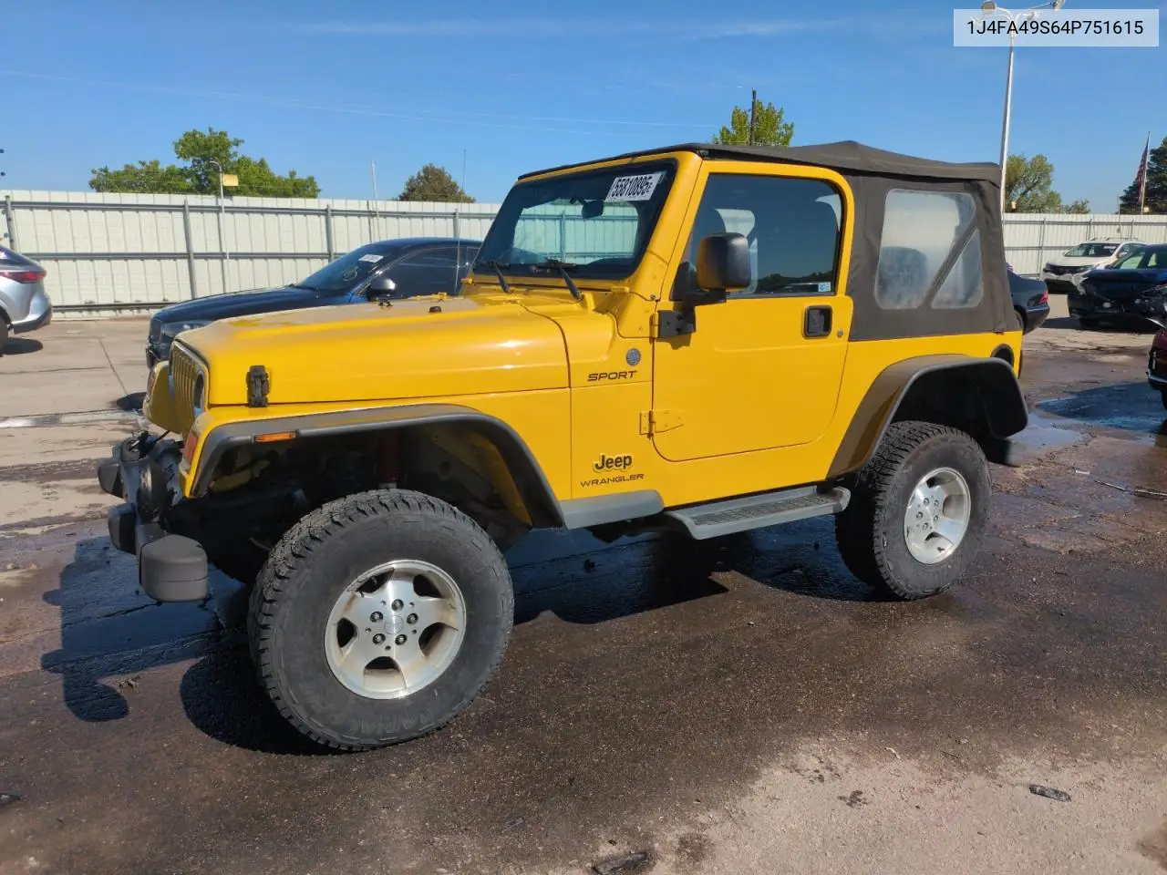 2004 Jeep Wrangler / Tj Sport VIN: 1J4FA49S64P751615 Lot: 55810895
