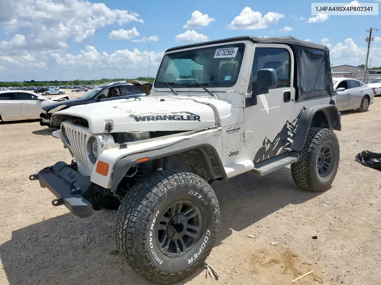 2004 Jeep Wrangler / Tj Sport VIN: 1J4FA49SX4P802341 Lot: 62752565