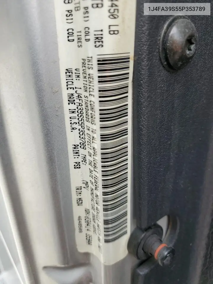 2005 Jeep Wrangler X VIN: 1J4FA39S55P353789 Lot: 62469015