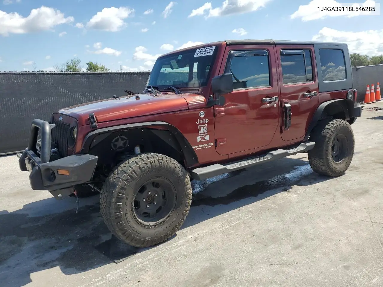 2008 Jeep Wrangler Unlimited X VIN: 1J4GA39118L546285 Lot: 56026035