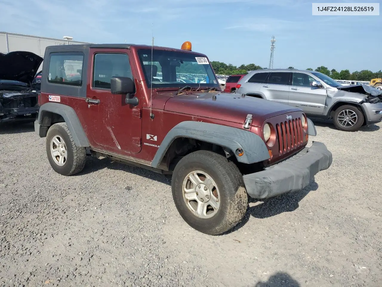 2008 Jeep Wrangler X VIN: 1J4FZ24128L526519 Lot: 62807345