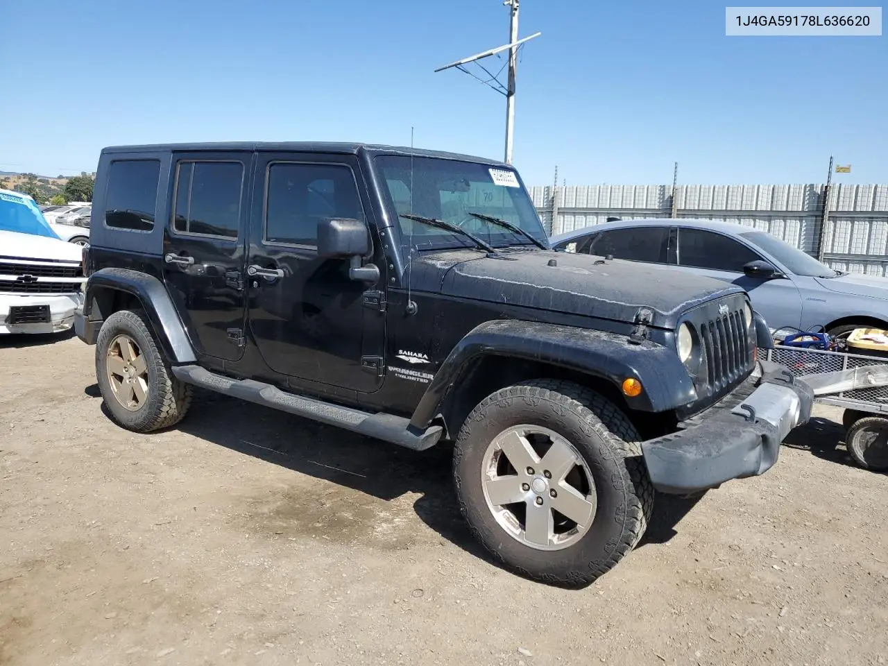 1J4GA59178L636620 2008 Jeep Wrangler Unlimited Sahara