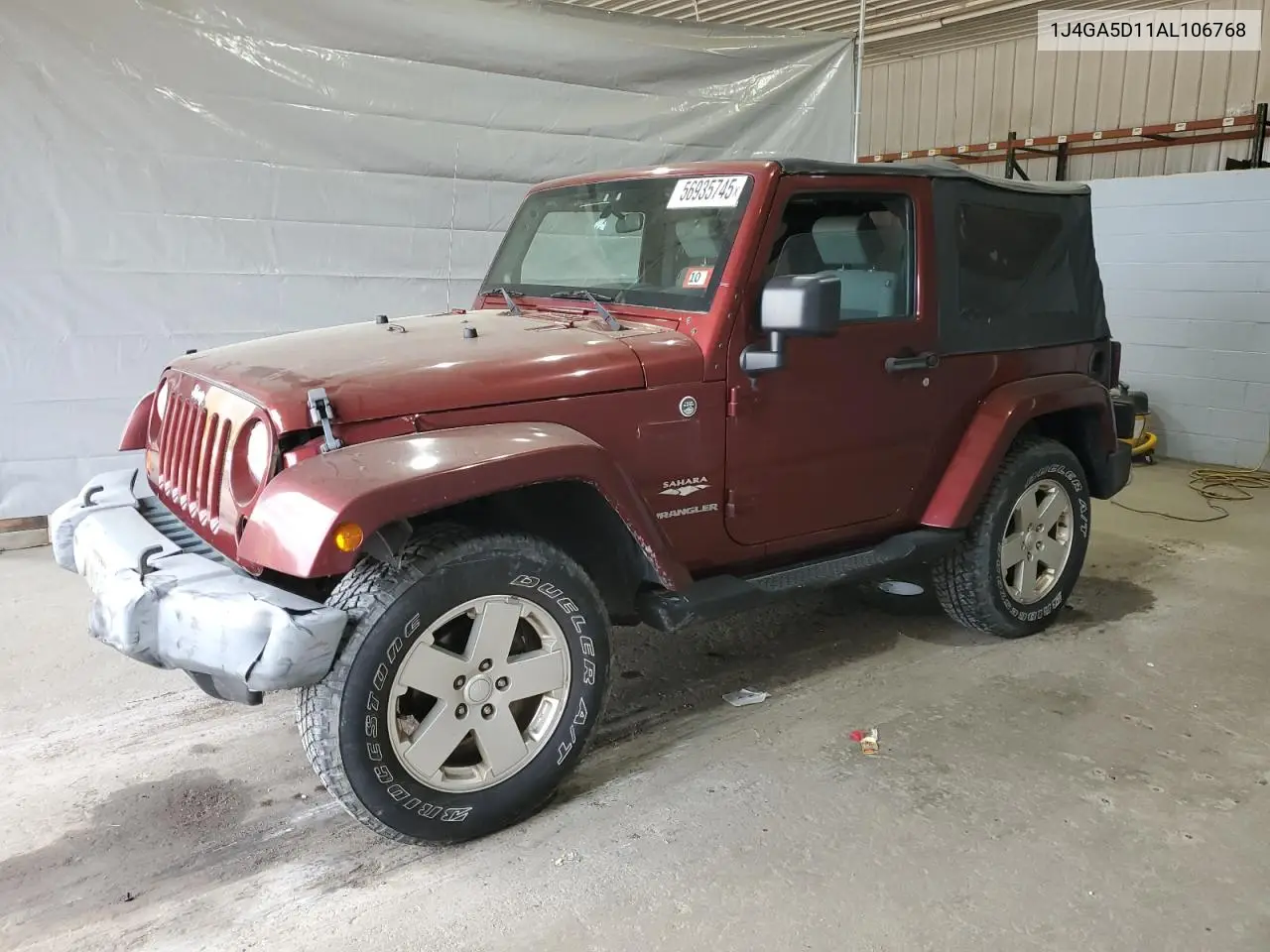 2010 Jeep Wrangler Sahara VIN: 1J4GA5D11AL106768 Lot: 56935745