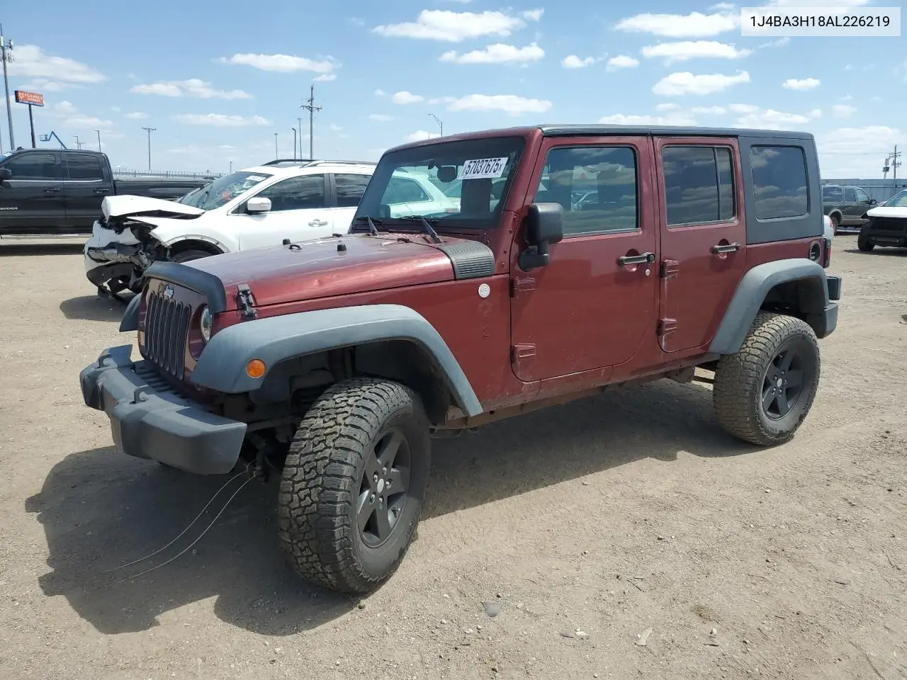 2010 Jeep Wrangler Unlimited Sport VIN: 1J4BA3H18AL226219 Lot: 57037675