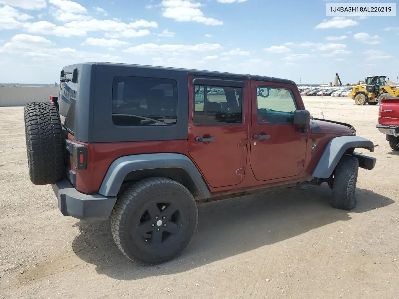 2010 Jeep Wrangler Unlimited Sport VIN: 1J4BA3H18AL226219 Lot: 57037675