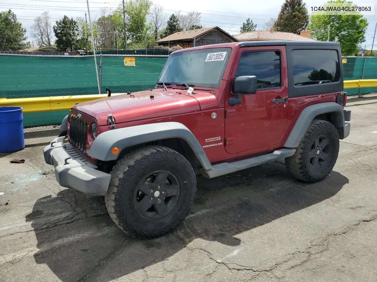 2012 Jeep Wrangler Sport VIN: 1C4AJWAG4CL278063 Lot: 56313005