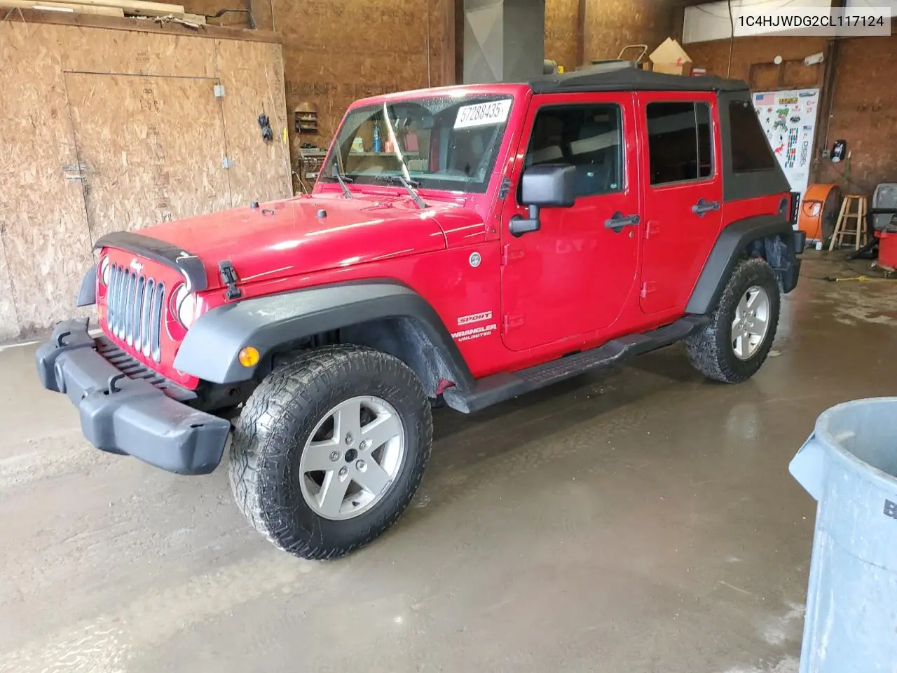 2012 Jeep Wrangler Unlimited Sport VIN: 1C4HJWDG2CL117124 Lot: 57288435