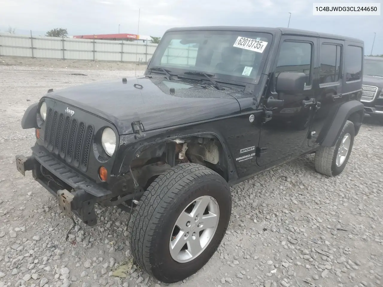 2012 Jeep Wrangler Unlimited Sport VIN: 1C4BJWDG3CL244650 Lot: 62013735